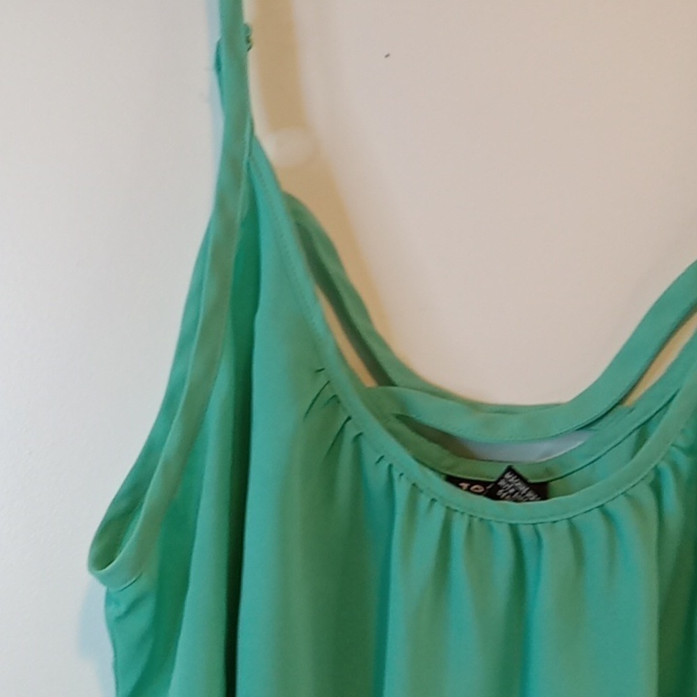 Torrid Strap Tank Top Blouse Turquoise Summer ☀️ Women's Sz 0 EUC NICE! - Picture 8 of 16